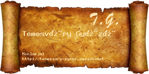 Temesváry Győző névjegykártya